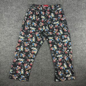 Nintendo Super Mario Bros Pajama Pants Mens M 2008 Black Cotton Lounge Sleepwear